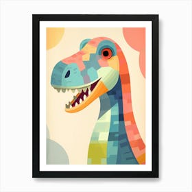 Colourful Dinosaur Baryonyx 3 Art Print