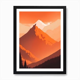 Misty Mountains Vertical Background In Orange Tone 10 Art Print