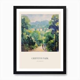 Griffith Park Los Angeles 3 Vintage Cezanne Inspired Poster Art Print