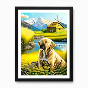 Yellowlabonthefarm Art Print