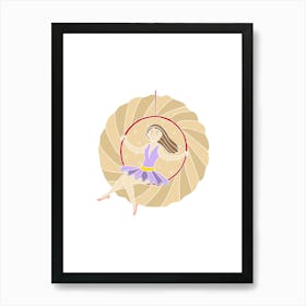 Shortbread Ring Girl Aerial Artist, Fun Circus Animal, Cake, Biscuit, Sweet Treat Print, Portrait Art Print