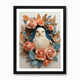 Bird In A Wreath 17 Art Print