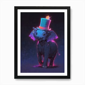 Elephant In A Top Hat 1 Art Print