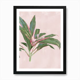 Pink And Green Plant Tropical Pink Diamond Cordylines - right of 2 pair Art Print