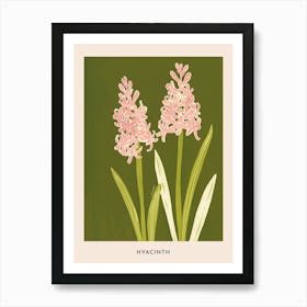 Pink & Green Hyacinth 2 Flower Poster Art Print