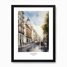 Madrid 3 Watercolour Travel Poster Art Print