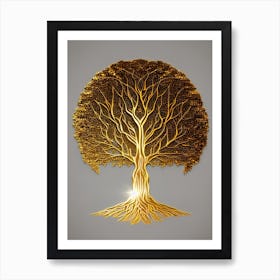 Golden Tree Of Life 2 Art Print