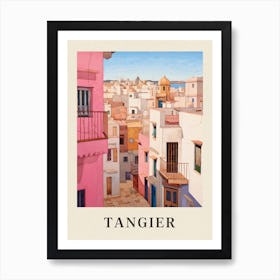 Tangier Morocco 6 Vintage Pink Travel Illustration Poster Art Print