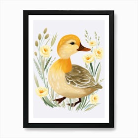 Baby Animal Illustration  Duck 2 Art Print