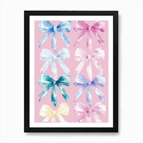 Pastel Bows 2 Pattern Art Print