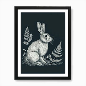 Flemish Giant Rabbit Minimalist Illustration 3 Art Print