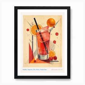 Art Deco Long Island Iced Tea 3 Poster 1 Art Print