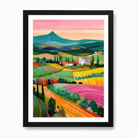 Tuscany Italy Bianchi Fields Travel Italy Housewarming Painting Art Print