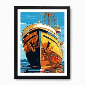 Titanic Ship Bow Illustration 4 Art Print