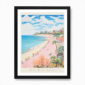 Poster Of Cable Beach, Sydney, Australia, Matisse And Rousseau Style 3 Art Print