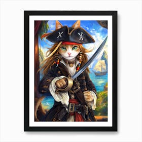 Pirate Cat 11 Art Print