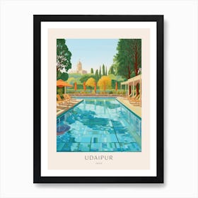 Udaipur India Midcentury Modern Pool Poster Art Print