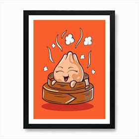 Cartoon Chinese Dumpling Art Print