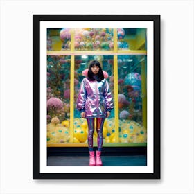 Girl In A Pink Jacket Art Print