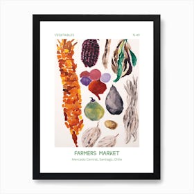 Corn Vegetables Farmers Market 2 Mercado Central, Santiago, Chile Art Print