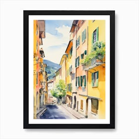 Bergamo, Italy Watercolour Streets 3 Art Print