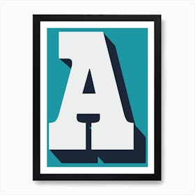 Retro Letter A - Wall Art Quote Poster Print Art Print