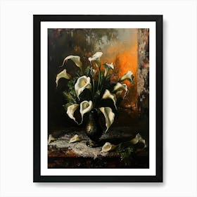 Baroque Floral Still Life Calla Lily 1 Art Print