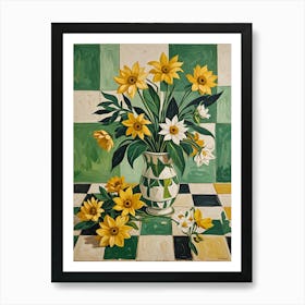 Daisies In A Vase no1 Art Print