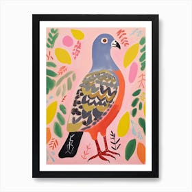 Pink Scandi Harrier 3 Art Print