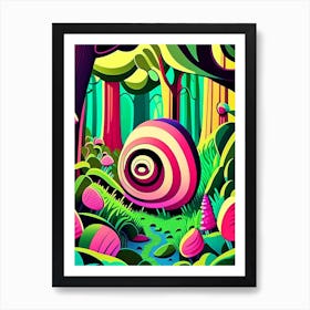 Garden Snail Woodland 1 Pop Art Art Print