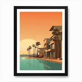 Huntington Beach California Abstract Orange Hues 5 Art Print