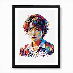 Jungkook Kpop 02 Portrait Music Icon Style WPAP Pop Art Art Print