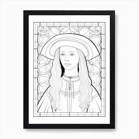 Line Art Inspired By The Arnolfini Portrait 4 Art Print