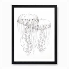 Comb Jellyfish Drawing 1 Art Print