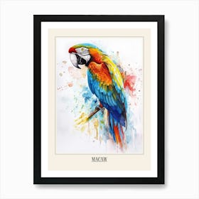 Macaw Colourful Watercolour 3 Poster Art Print