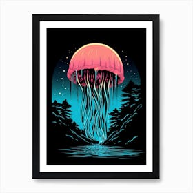 Moon Jellyfish Pop Art 4 Art Print