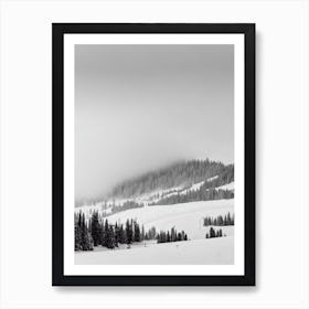Åre, Sweden Black And White Skiing Poster Art Print