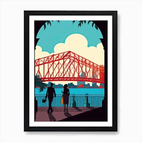 Howrah Bridge, West Bengal, India Colourful 4 Art Print