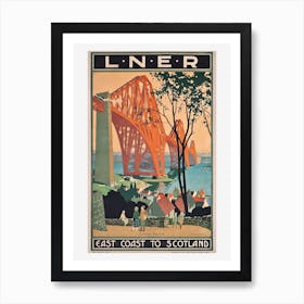 A London And North Eastern Railway Poster Advertising East Coast Journeys To Scotland Art Print