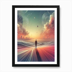 Man Standing On The Road Art Print