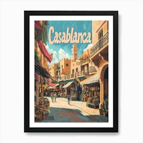 Aihrgdesign A Classic 1960s Travel Poster For Casablanca 5 Art Print