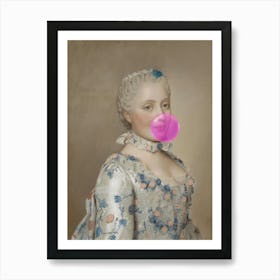 Lady Blowing A Bubble Art Print