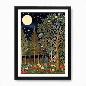 William Morris Night In The Forest Art Print