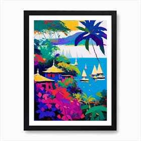 Bali Indonesia Colourful Painting Tropical Destination Art Print