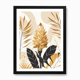 Tropical Leaves And Flowers Art Print