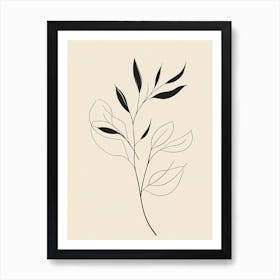 Leaf In Black And White 1 Art Print