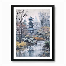 Winter City Park Painting Shinjuku Gyoen National Garden Japan 3 Art Print