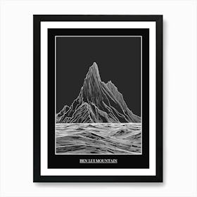 Ben Lui Mountain Line Drawing 4 Poster Art Print