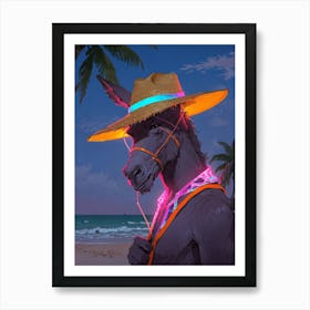 Donkey On The Beach Art Print