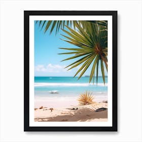 Palm Tree On The Beach Art Print